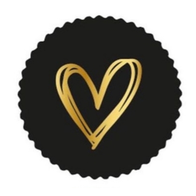 Kadostickers | Golden heart black Kadostickers | Golden heart black